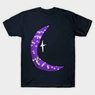 Crescent Purple Sparkly Moon T-Shirt